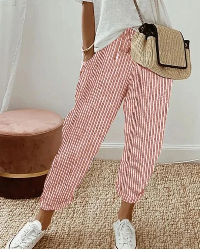 Loose Plain Casual Pants