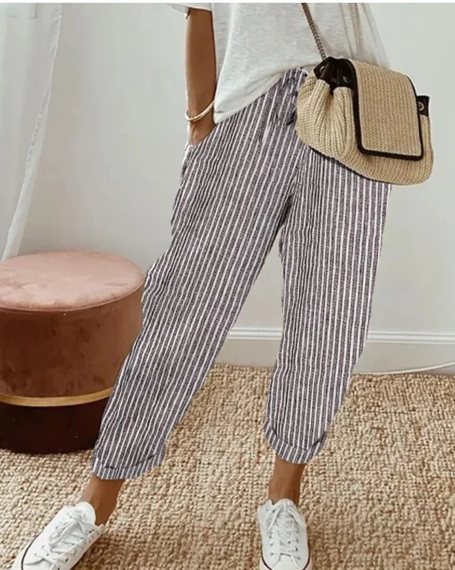 Loose Plain Casual Pants