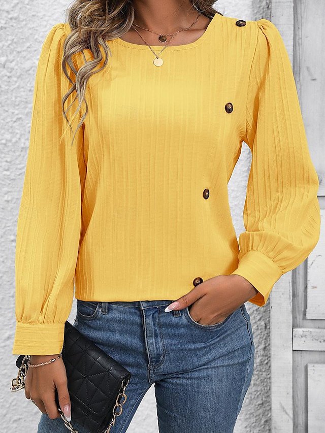 Casual Loose Buckle Blouse