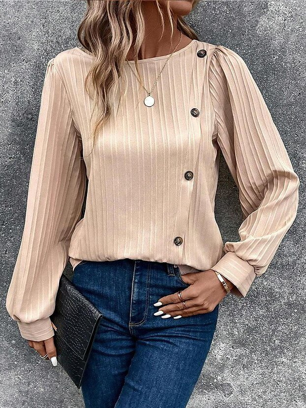 Casual Loose Buckle Blouse