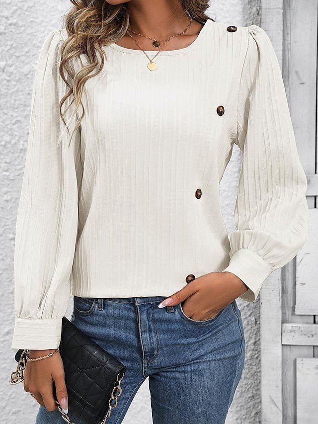 Casual Loose Buckle Blouse