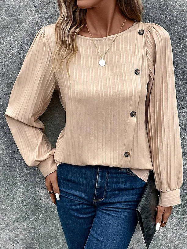 Casual Loose Buckle Blouse