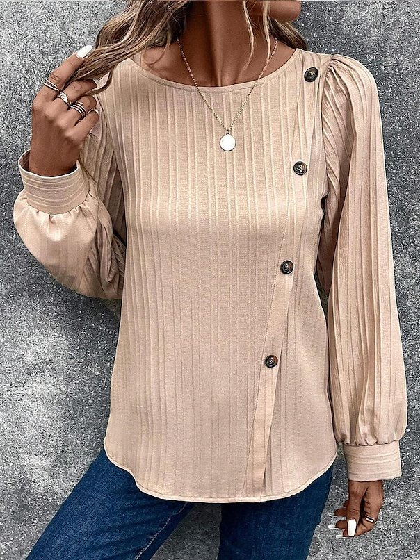 Casual Loose Buckle Blouse