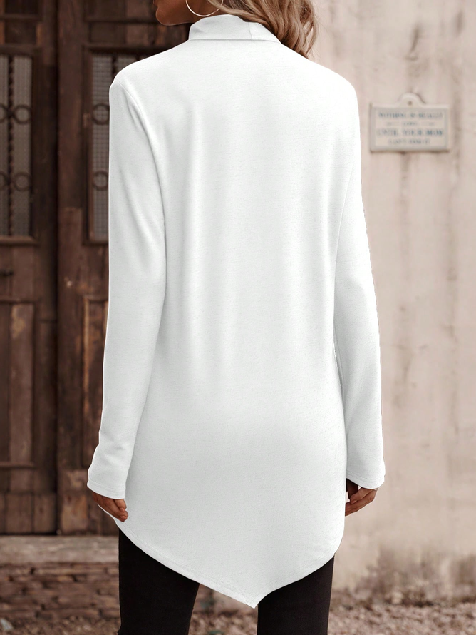 Women Plain Turtleneck Casual Long Sleeve T-shirt