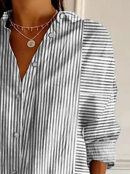 Casual Loose Shawl Collar Cotton Shirt