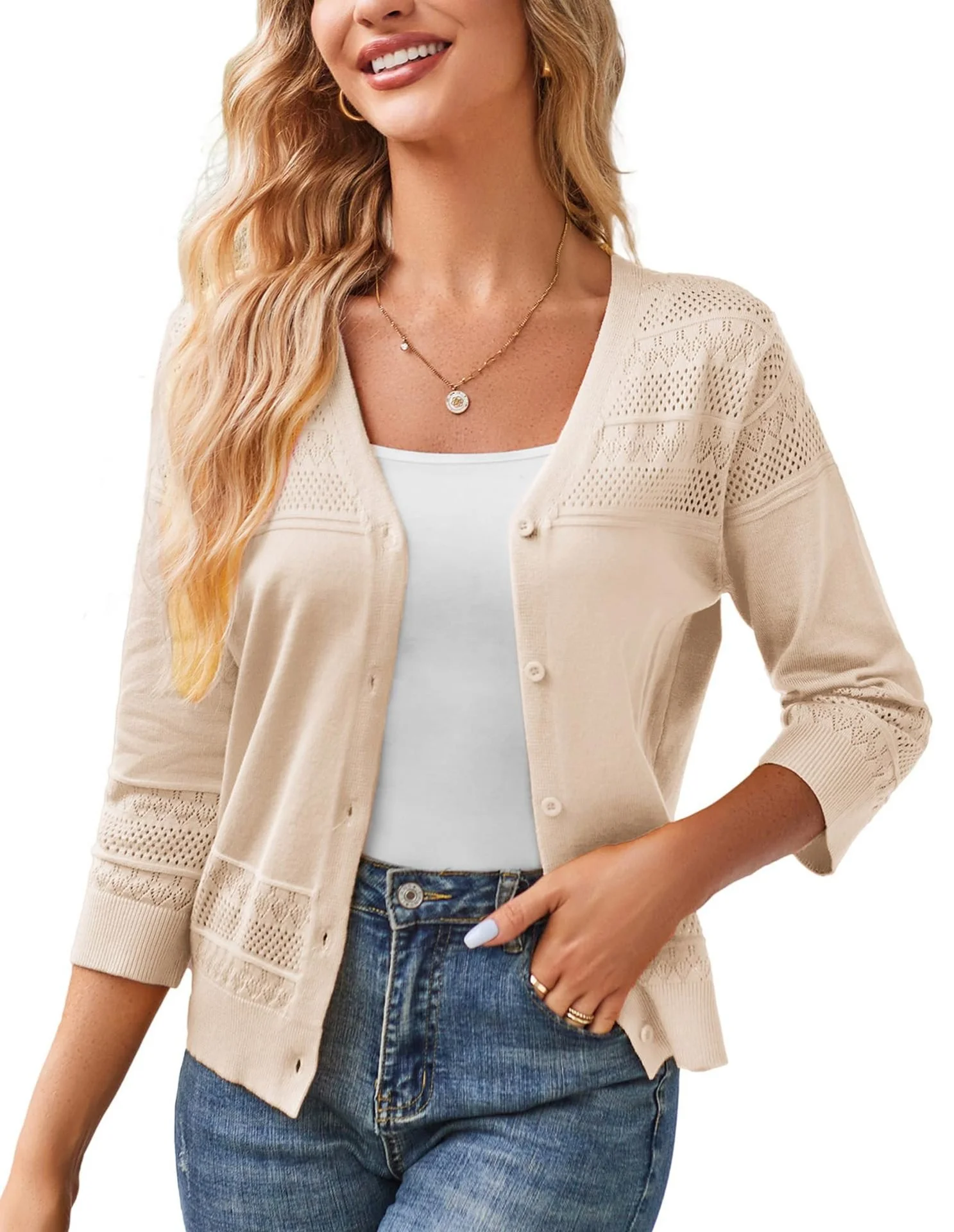 Casual Wool/Knitting Plain Cardigan