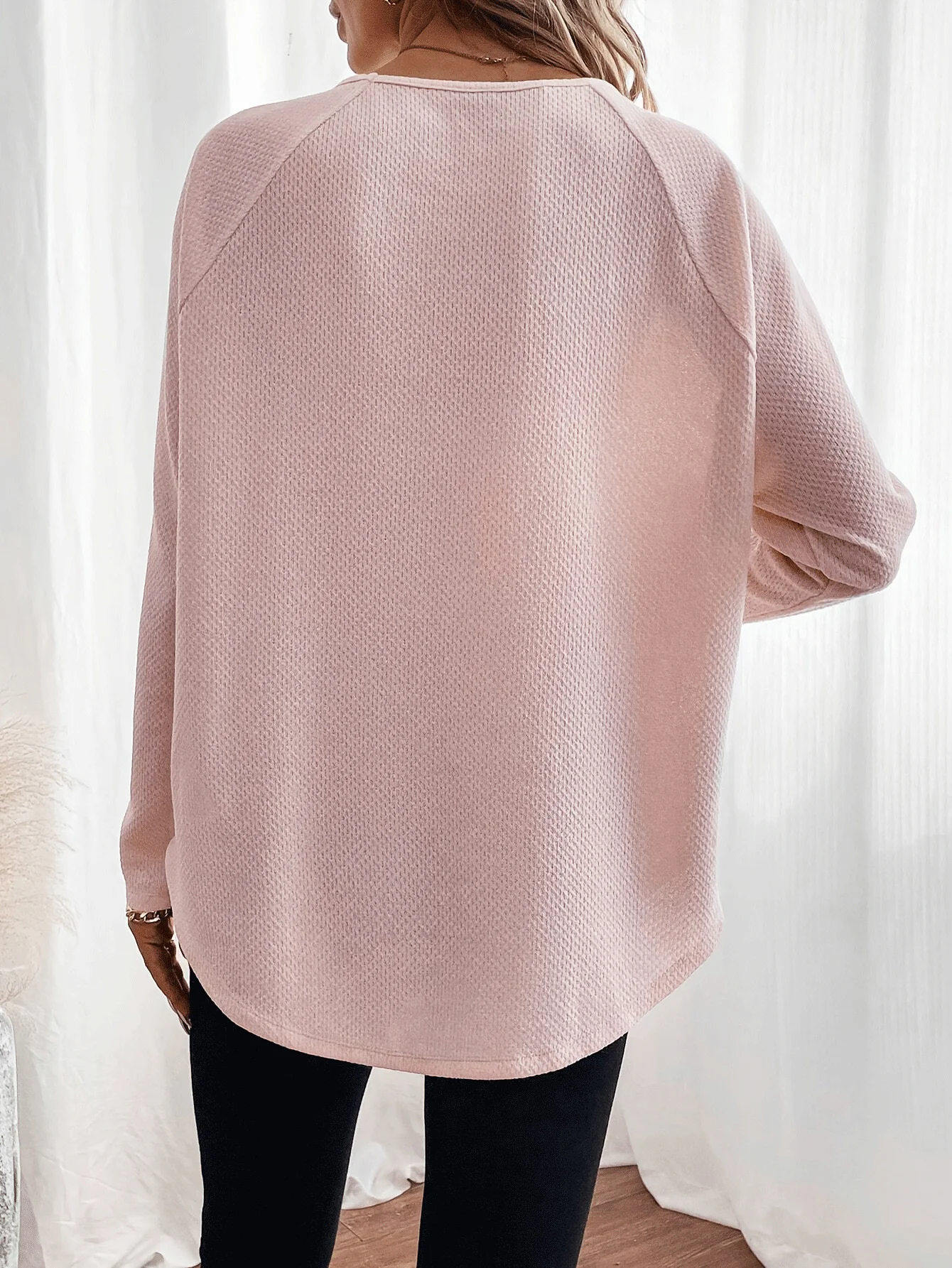 Women Plain Crew Neck Casual Long Sleeve T-shirt