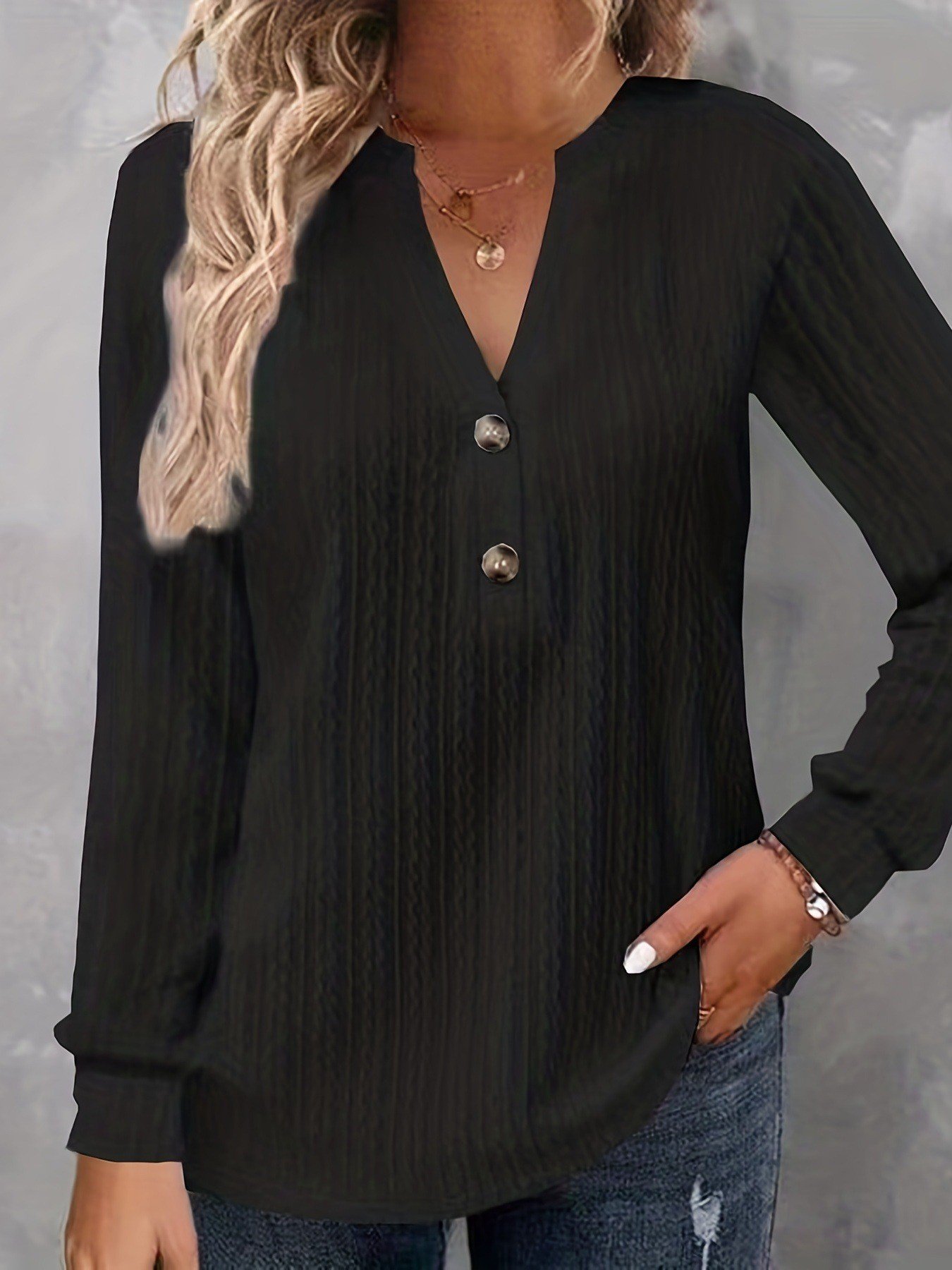 Casual Jersey Plain Blouse