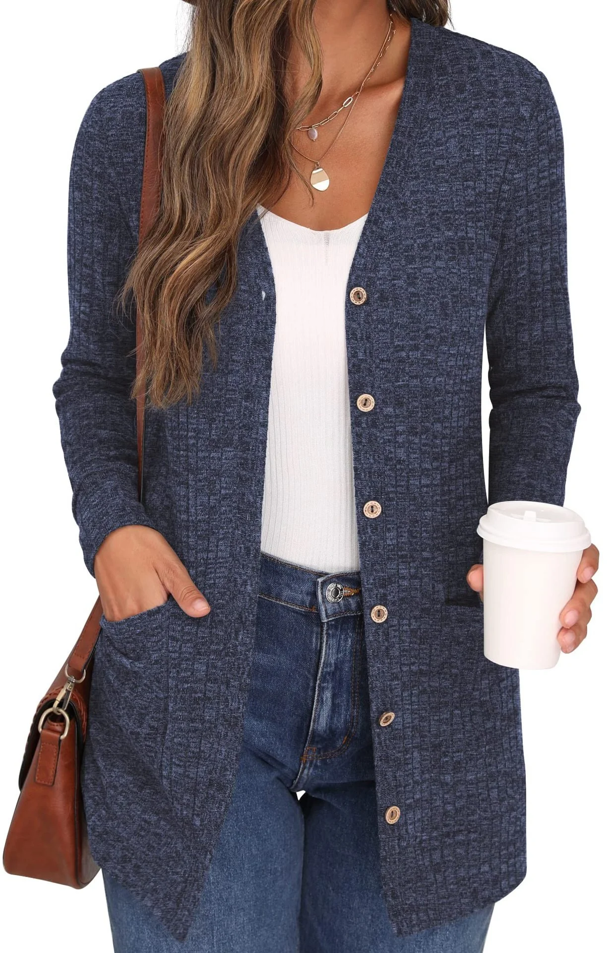 Spring/Fall Casual Long Sleeve Plain Cardigan