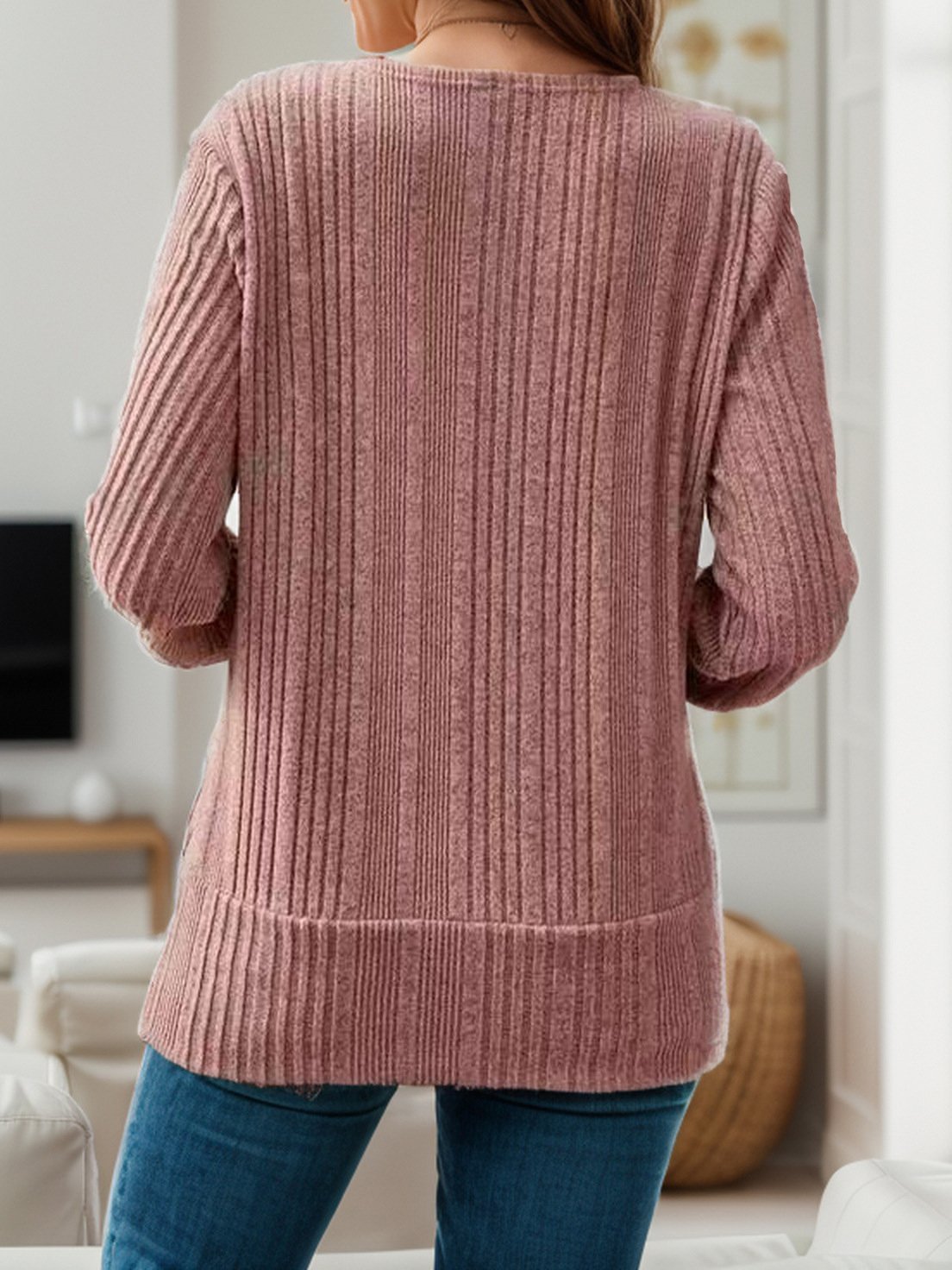 Cross Neck Casual Sweatshirt