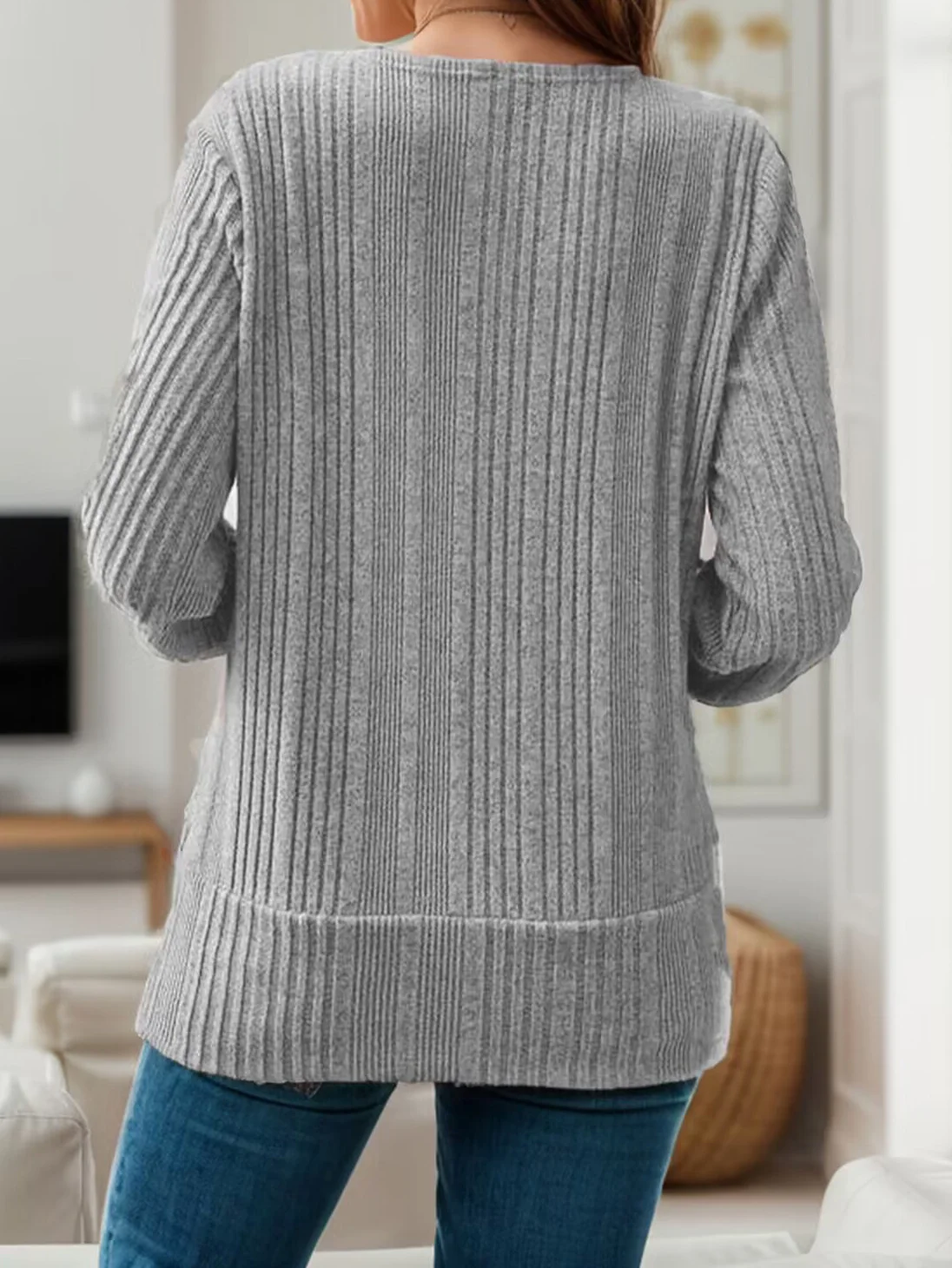 Cross Neck Casual Sweatshirt