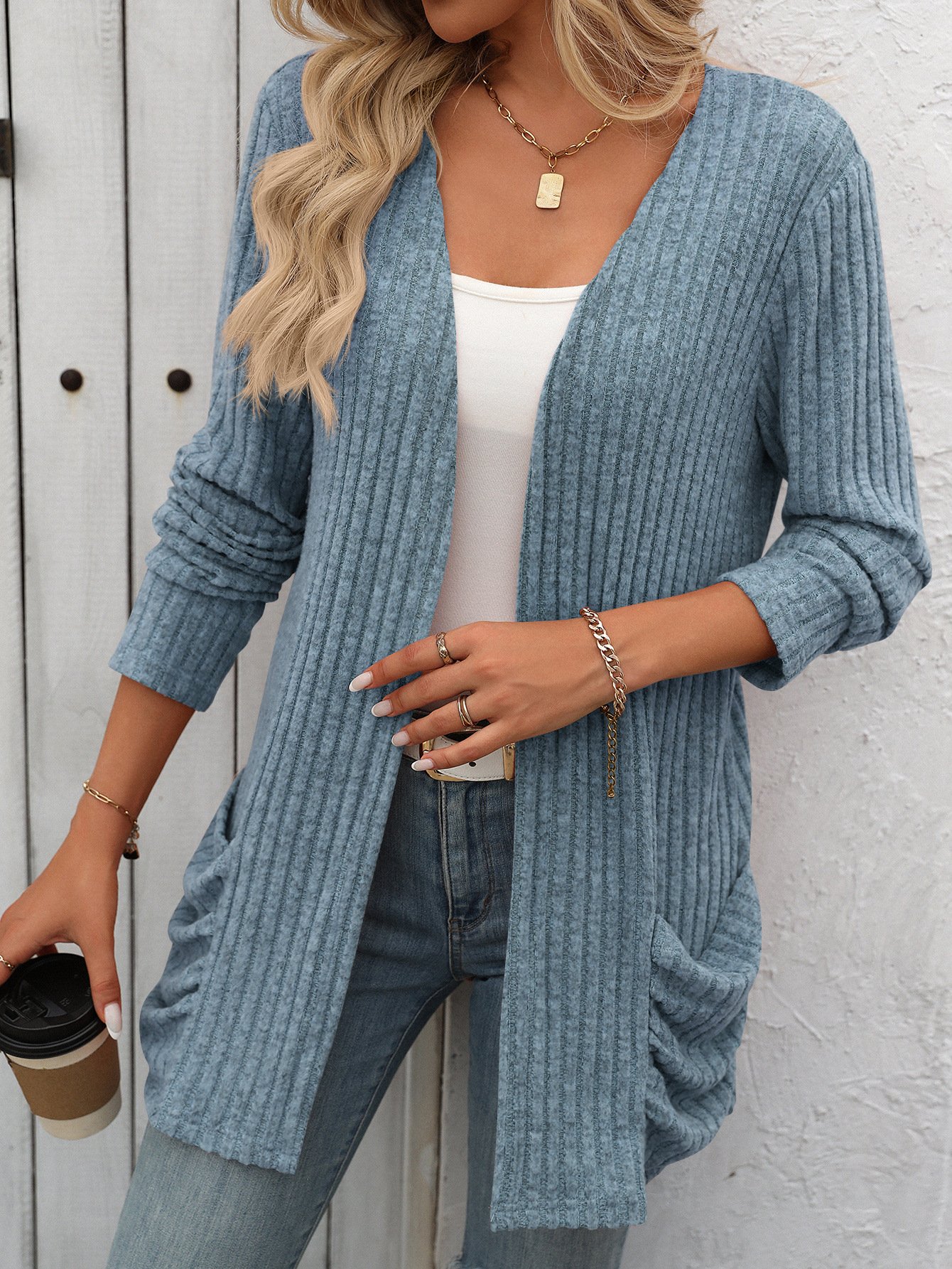 Spring/Fall Wrap Loose Casual Plain Kimono