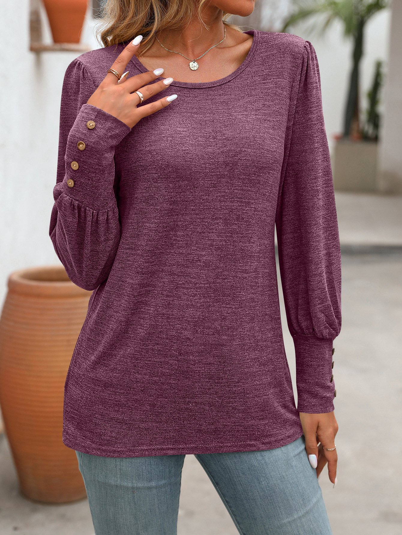 Plain Casual Blouse