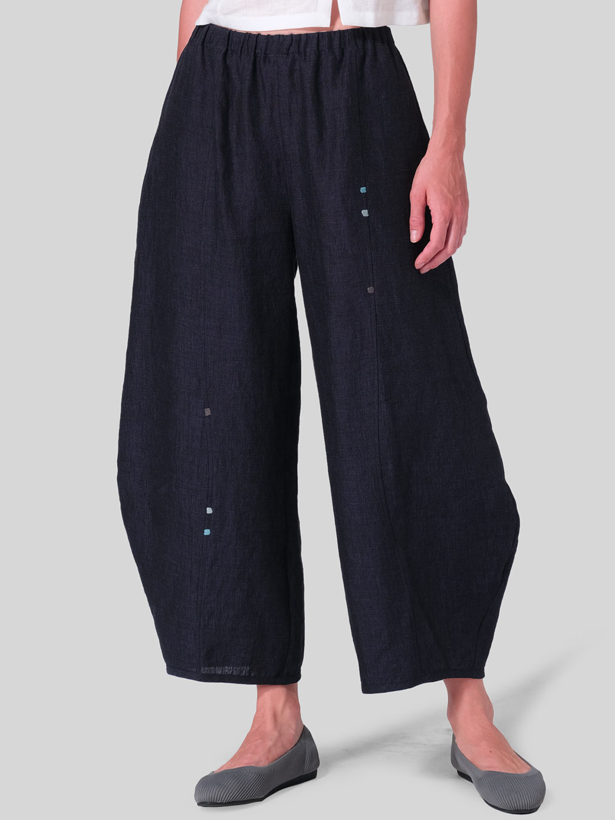 Cotton And Linen Plain Linen Pants