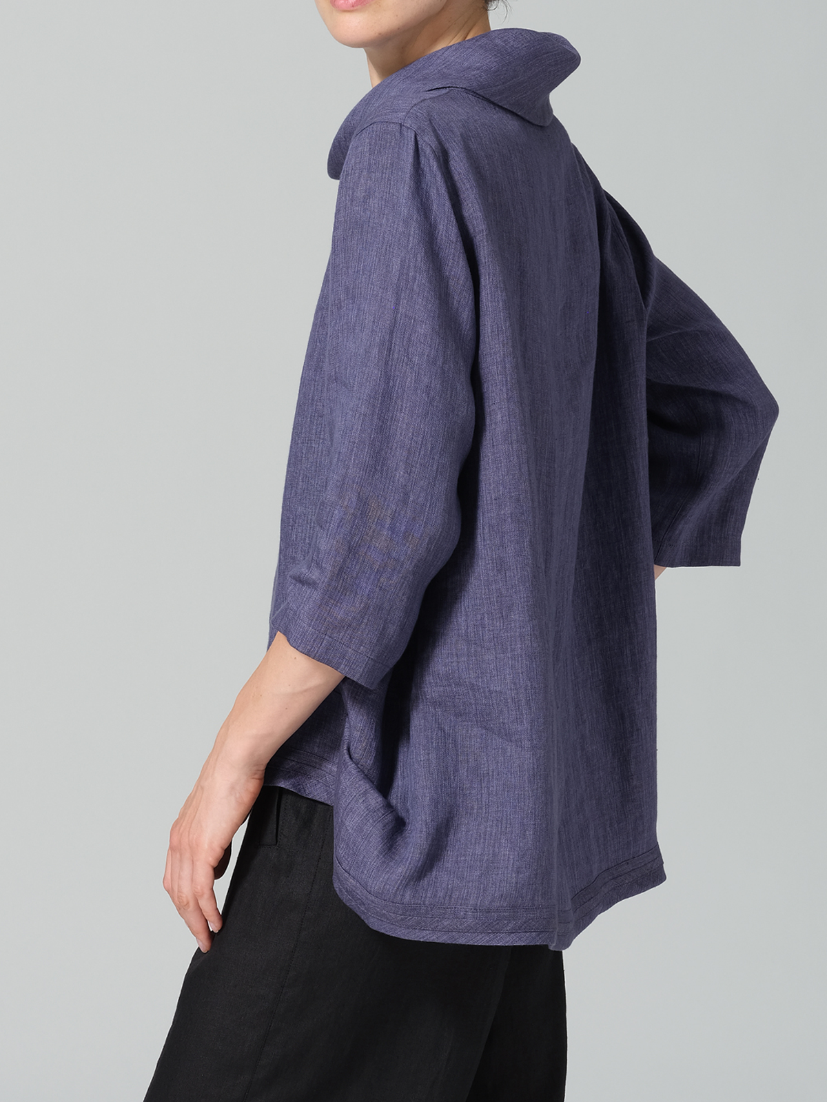 Plain Linen Cotton And Linen Blouse