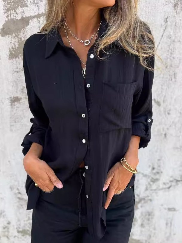 Loose Cotton Casual Shirt Collar Shirt