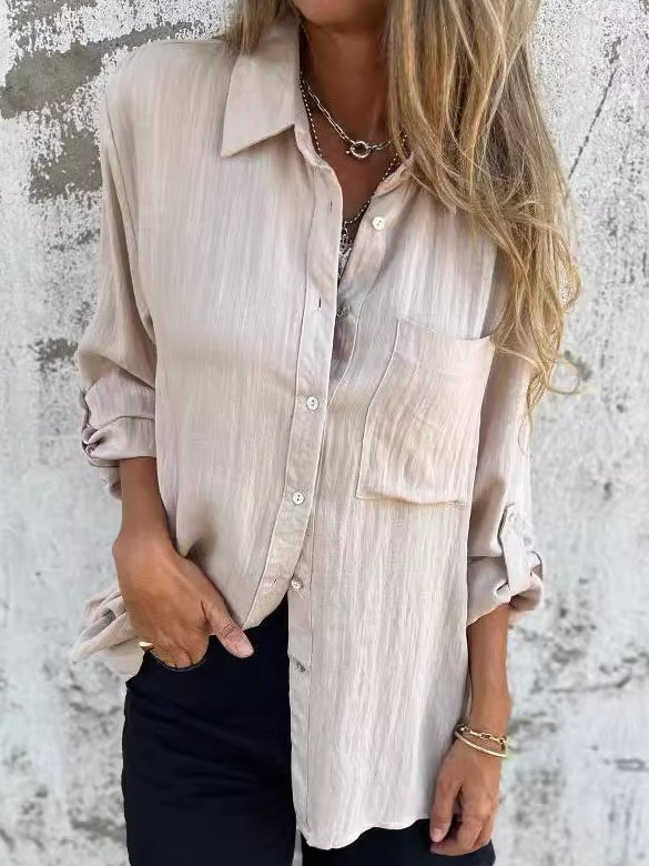 Loose Cotton Casual Shirt Collar Shirt