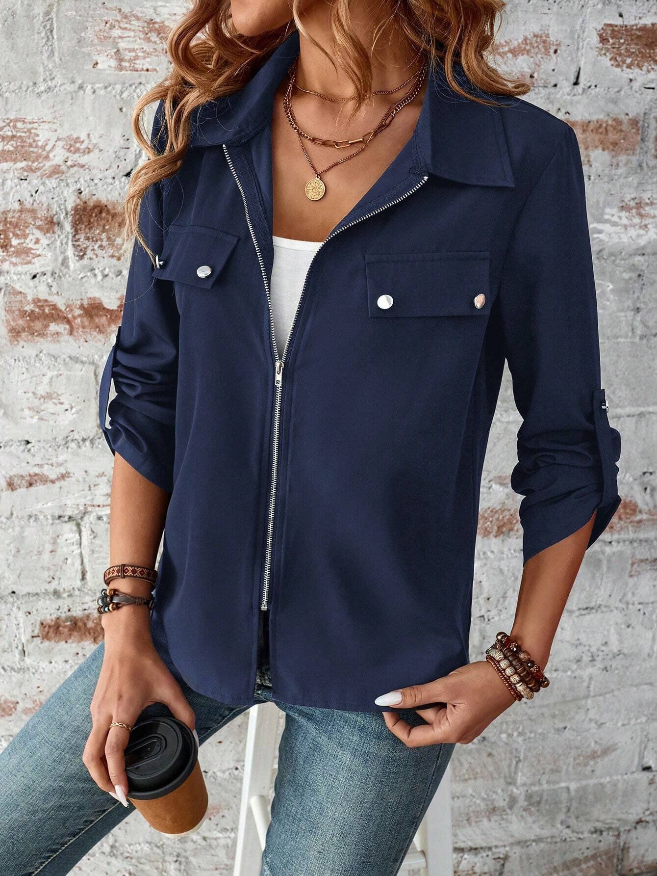 Loose Plain Others Casual Jacket