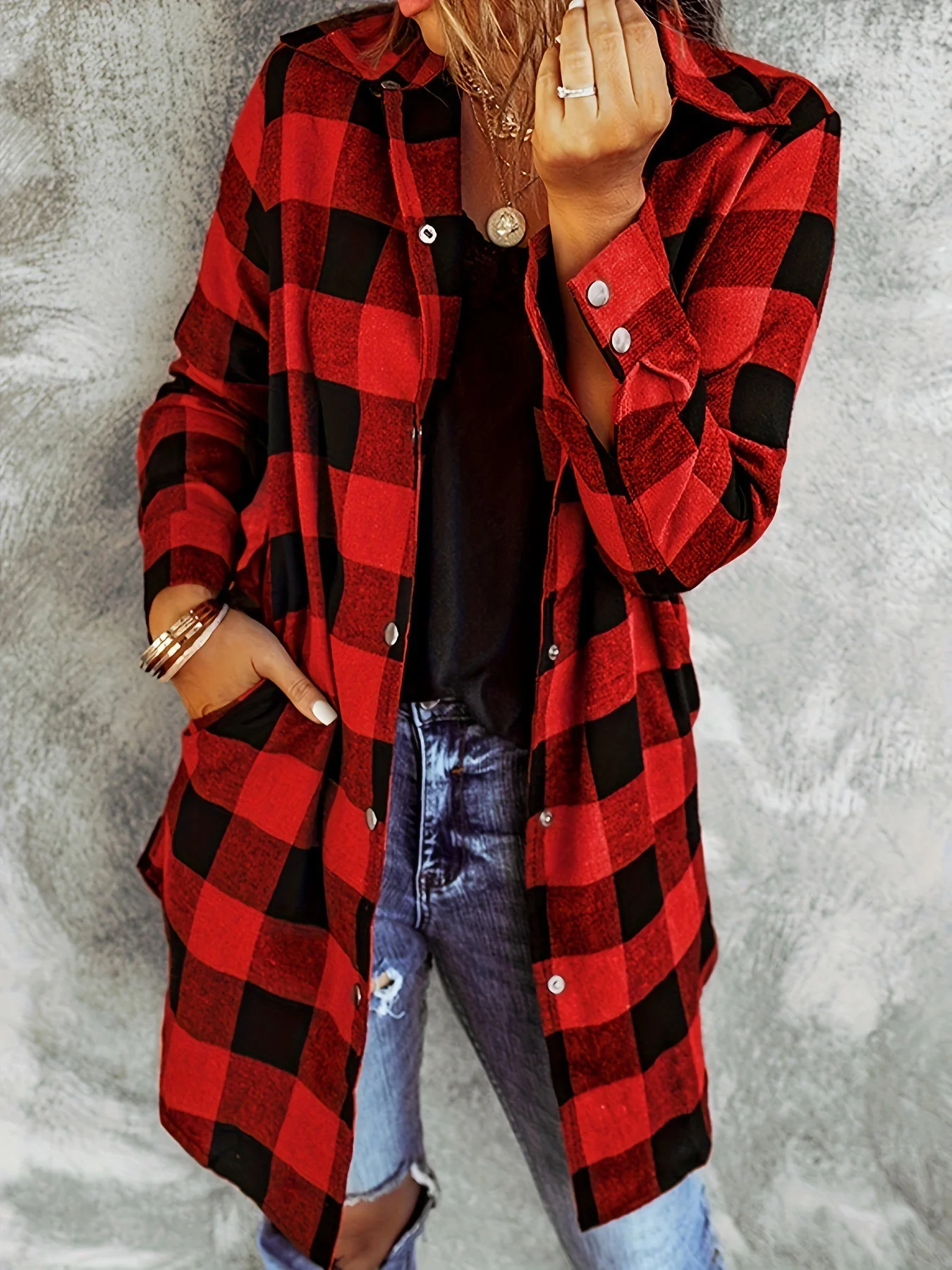 Cotton Loose Casual Plaid Shirt