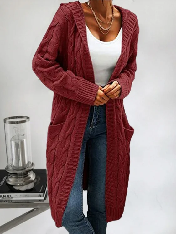 Casual Hoodie Loose Pocket Stitching Cardigan