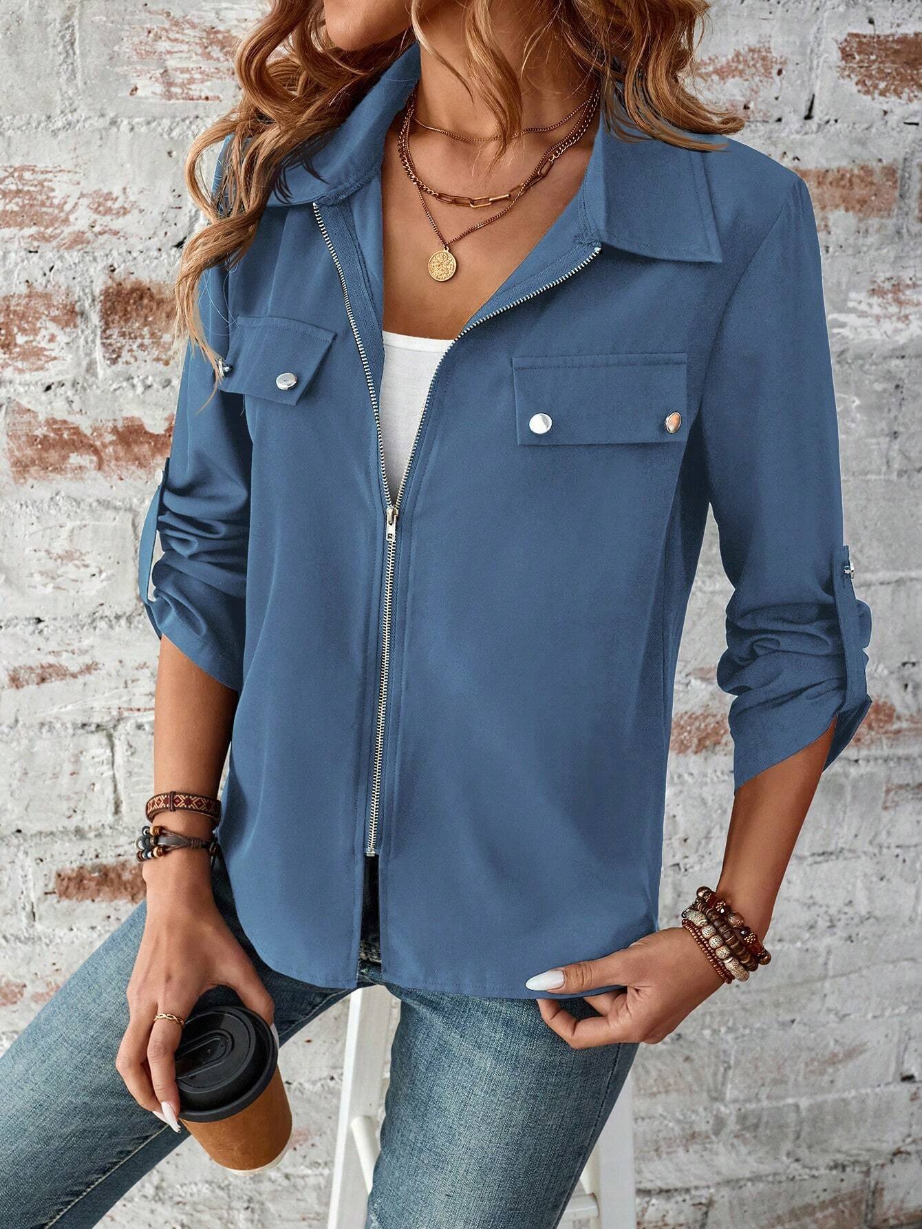 Loose Plain Others Casual Jacket