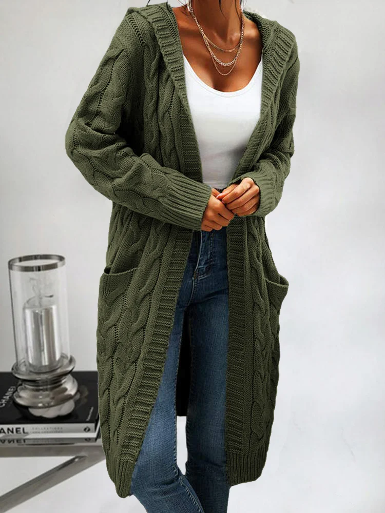 Casual Hoodie Loose Pocket Stitching Cardigan