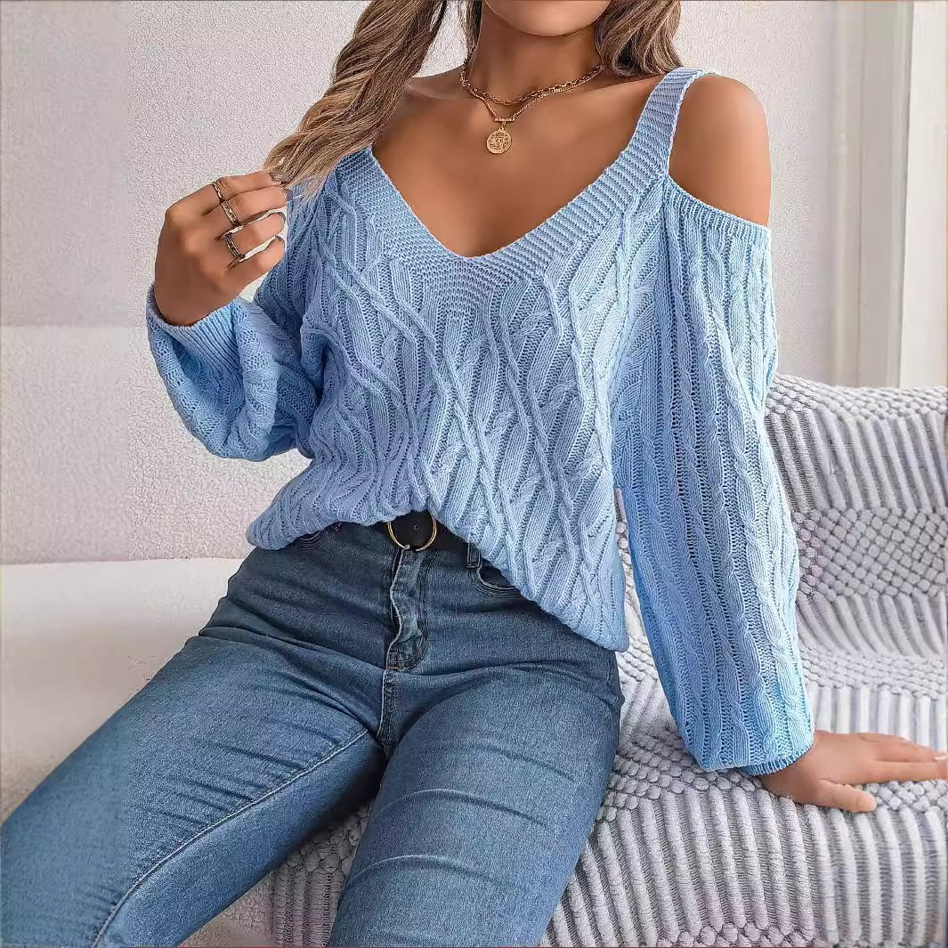 Casual Cold Shoulder Sweater