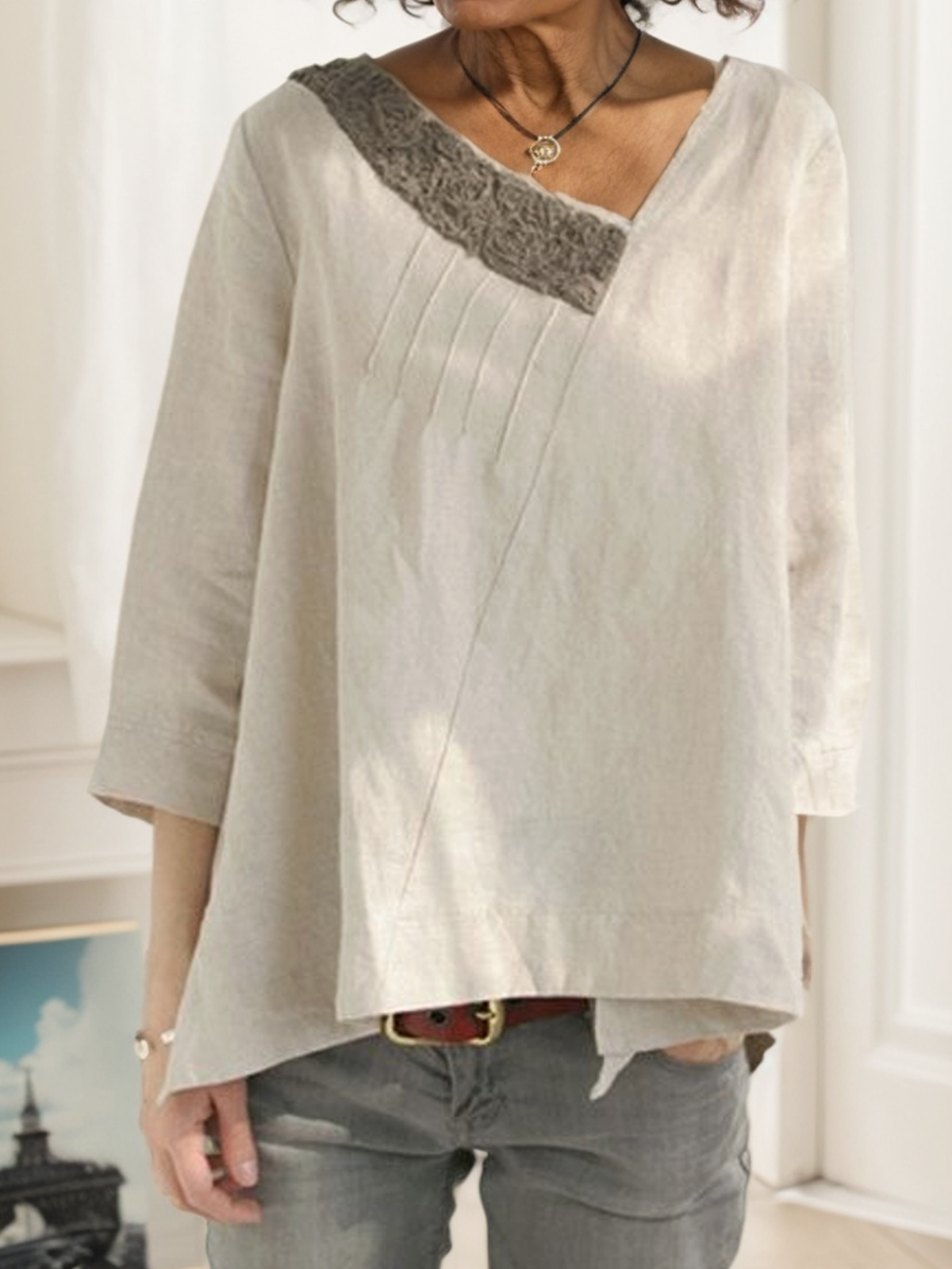 Linen Asymmetrical Blouse