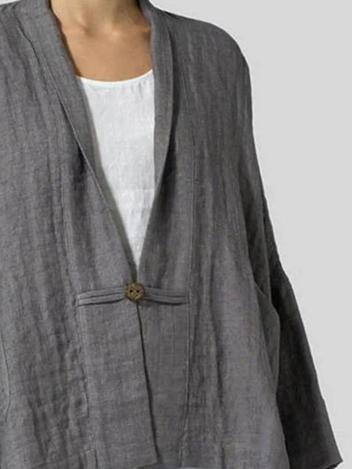 Linen V Neck Kimono