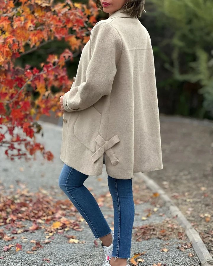 Loose Shawl Collar Casual Plain Jacket