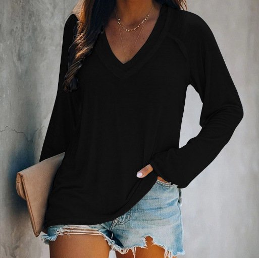 Casual Jersey Plain Blouse