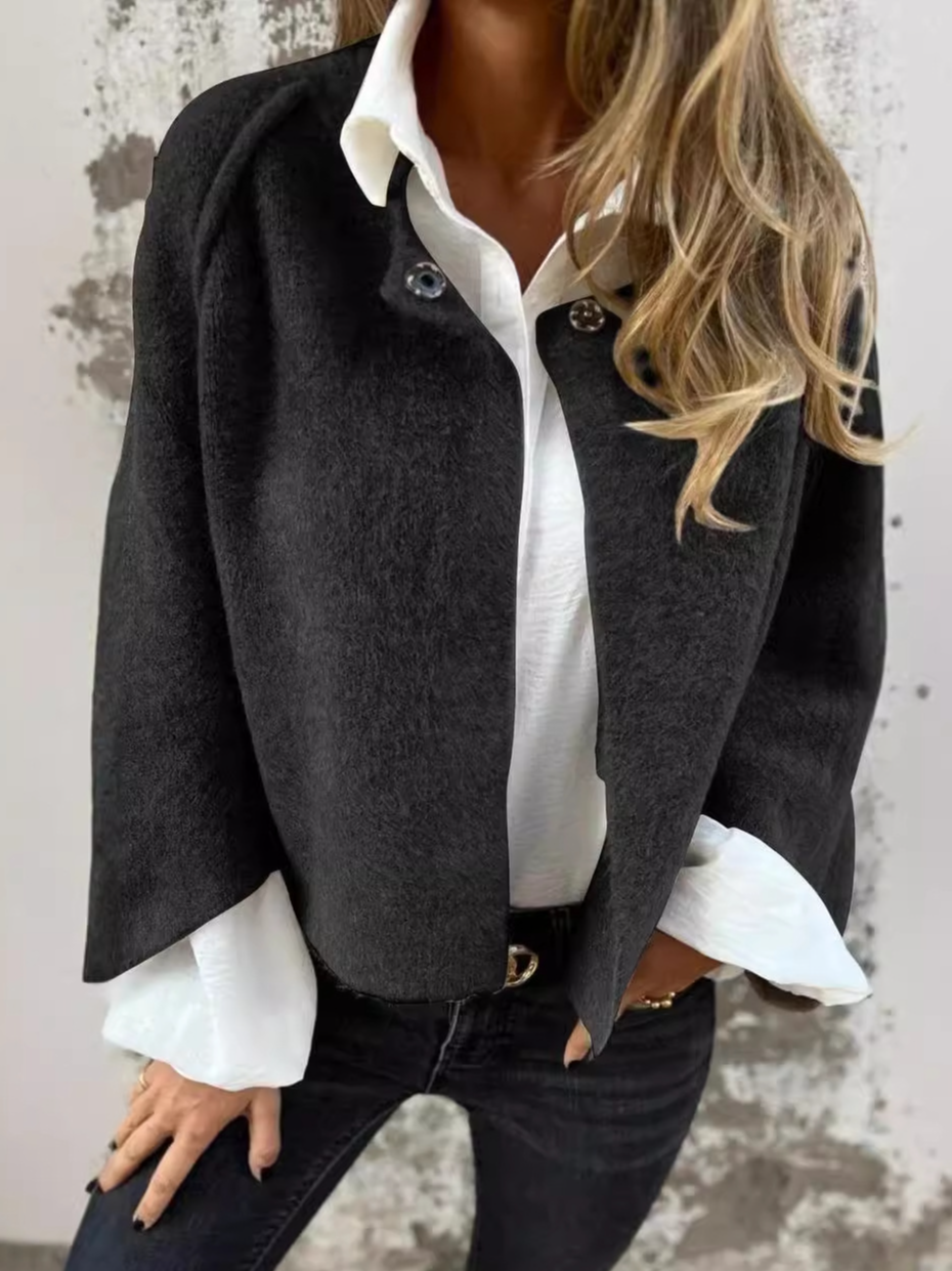 Casual Crew Neck Loose Jacket