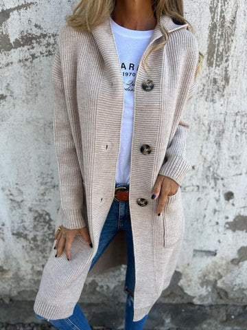 Casual Plain Wool/Knitting Hoodie Cardigan