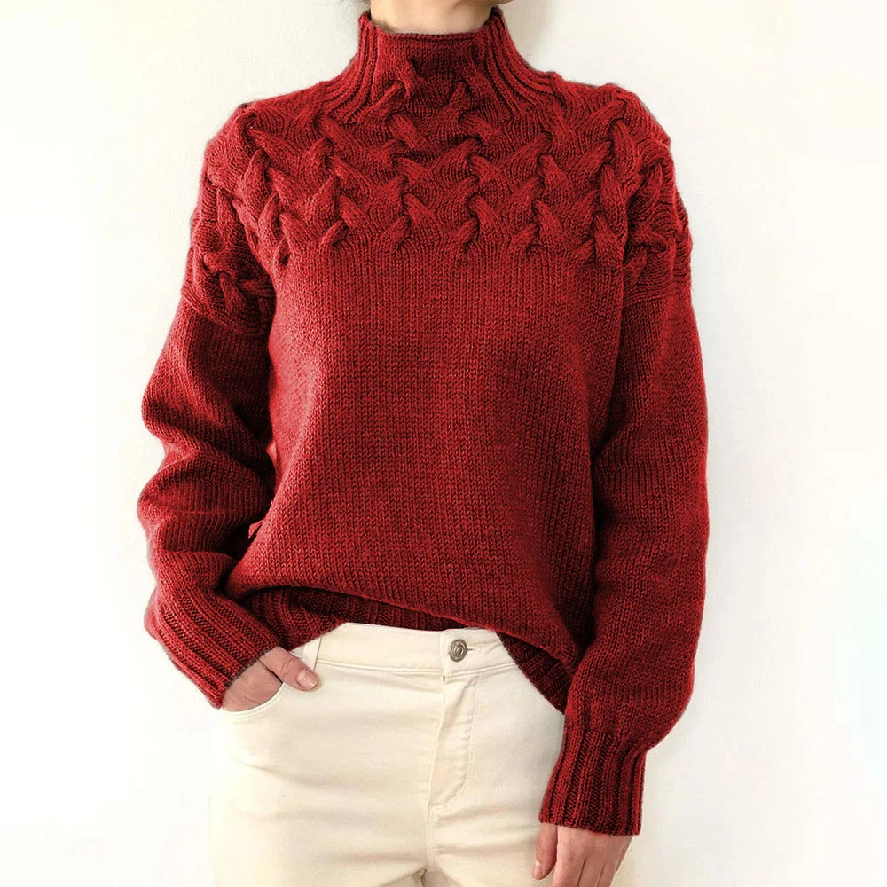 Loose Turtleneck Casual Plain Sweater