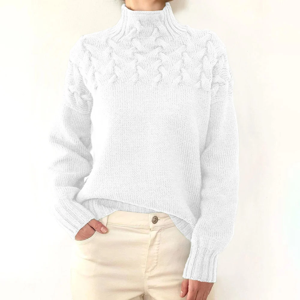 Loose Turtleneck Casual Plain Sweater