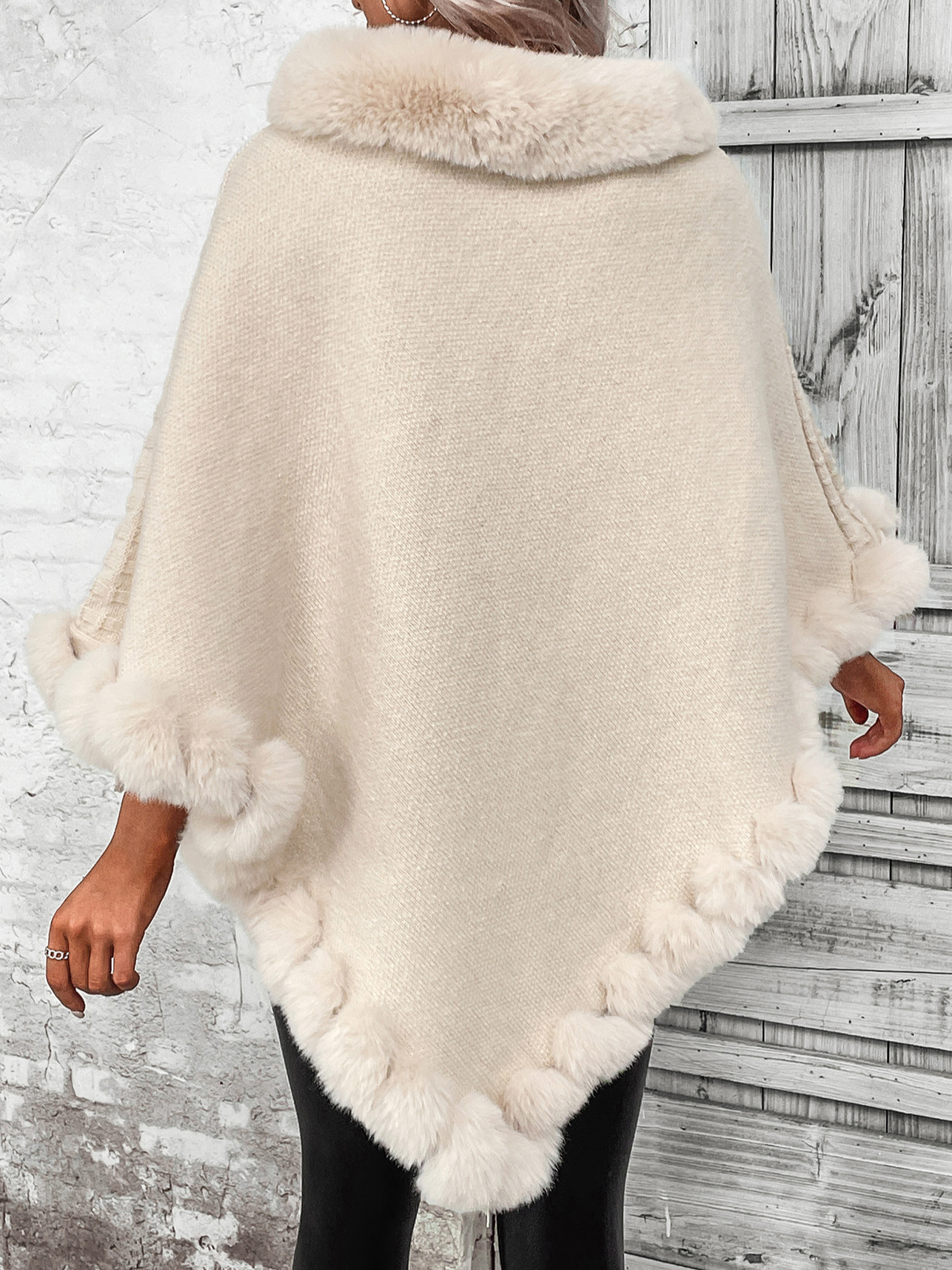 Turtleneck Fur Collar Casual Cardigan