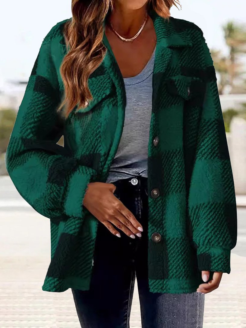 Casual Buttoned Teddy Jacket