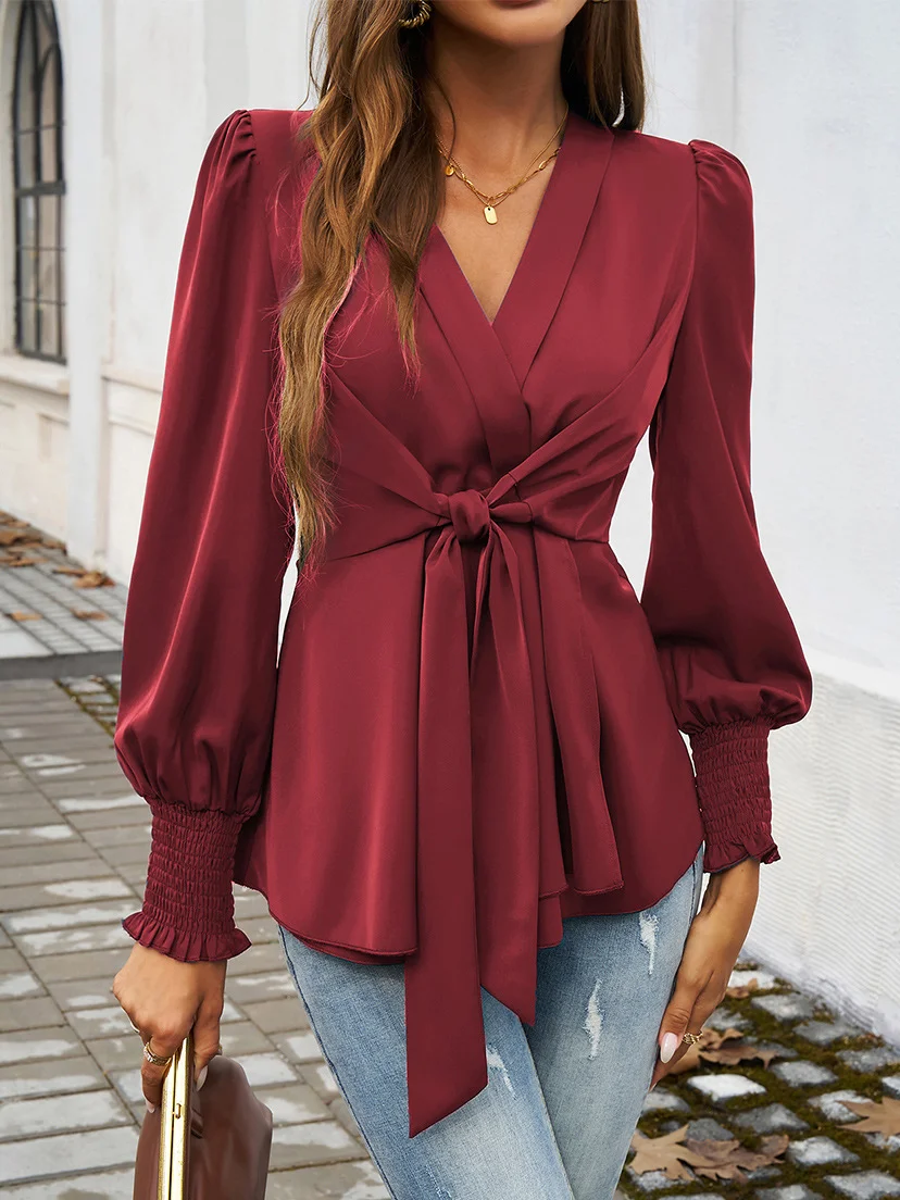 Casual V Neck Blouse