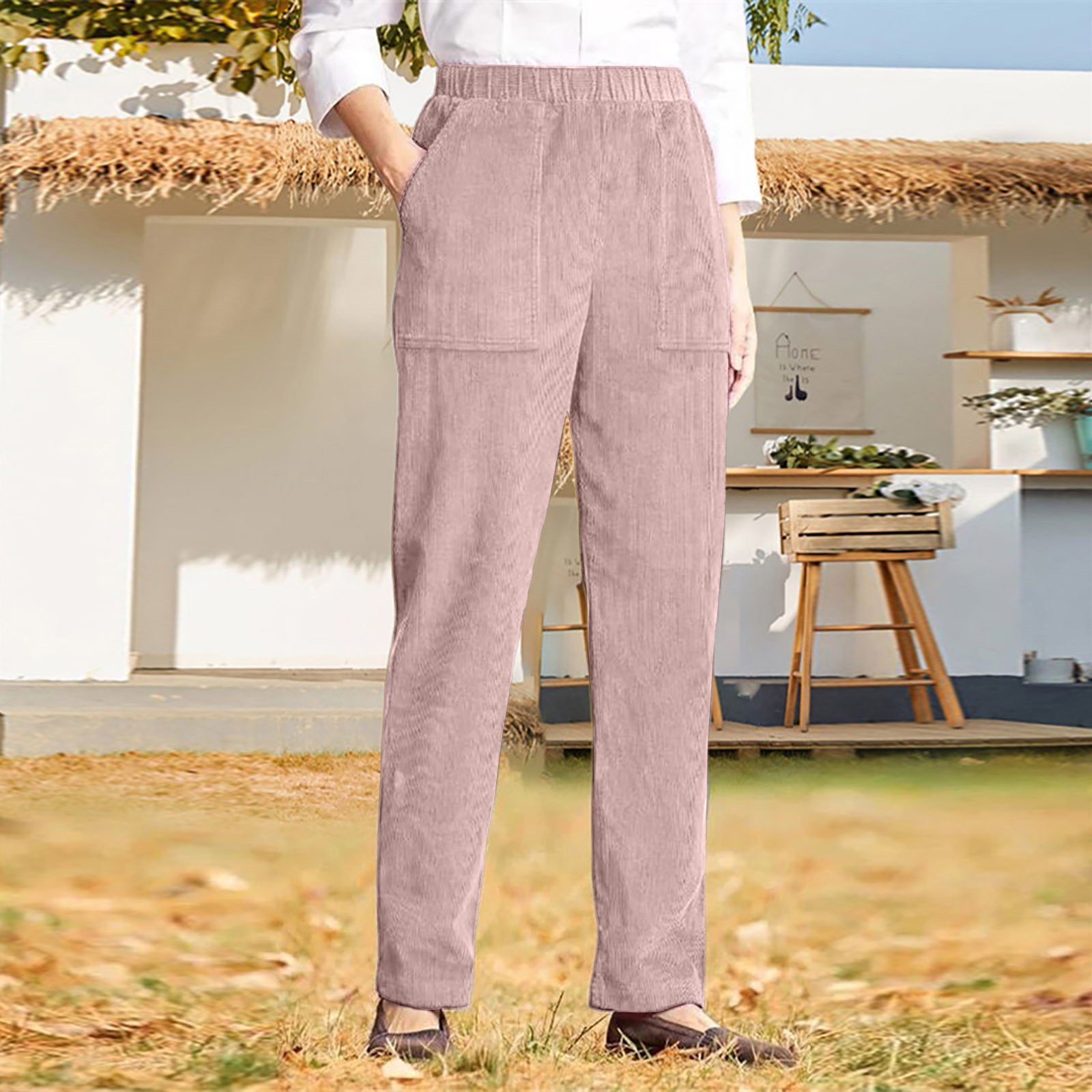 Plain Casual Loose Pants