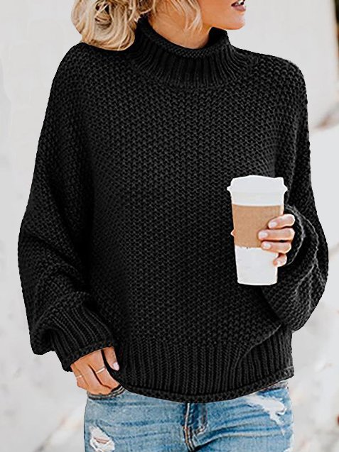 Turtleneck Casual Yarn/Wool Yarn Sweater