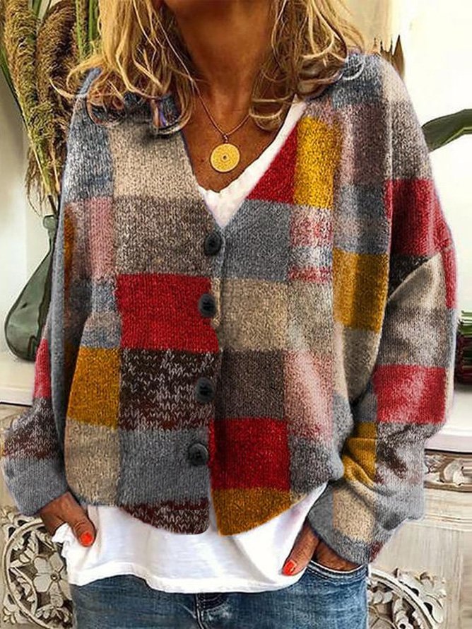 Casual Striped Wool/Knitting Others Cardigan