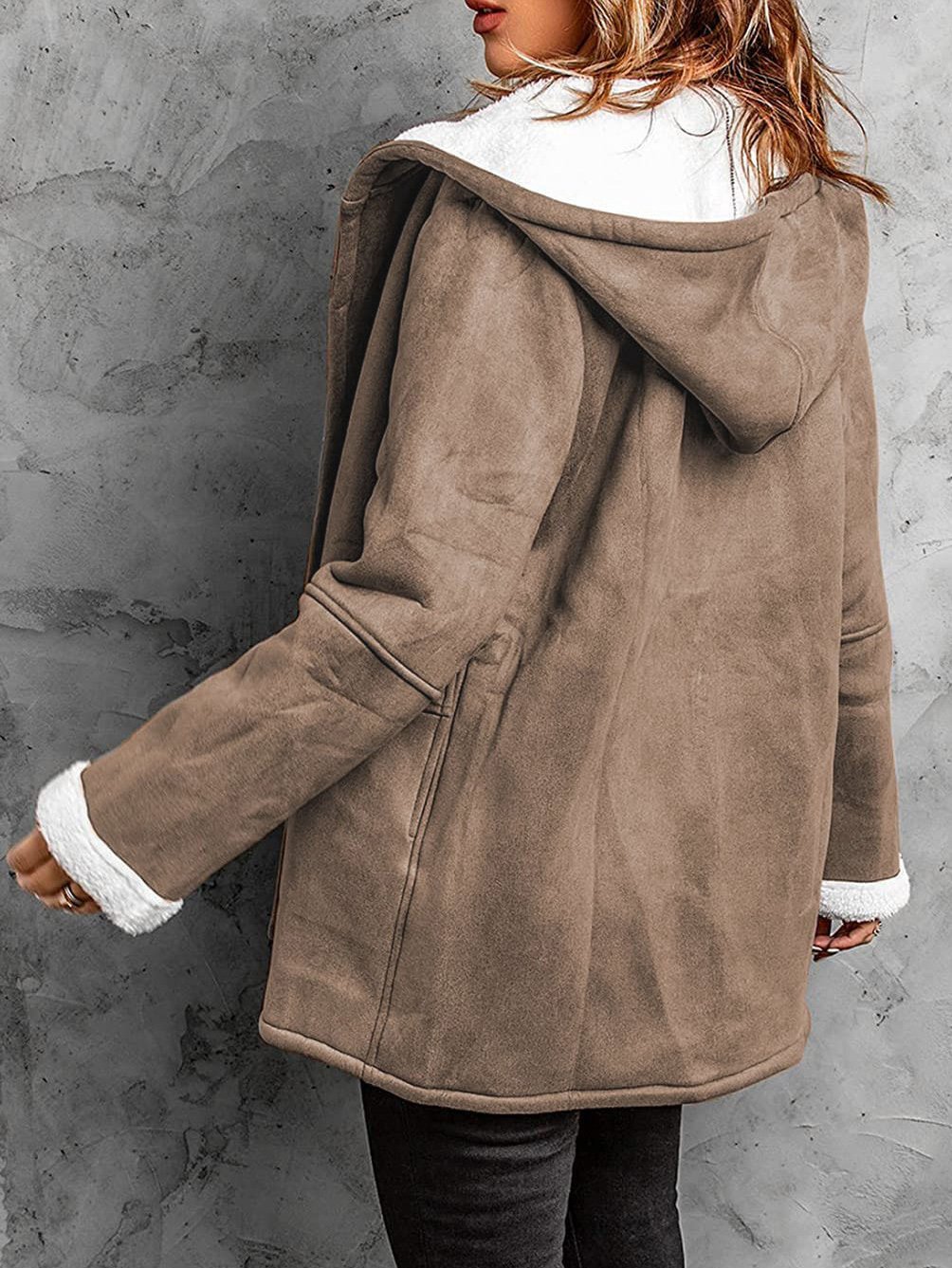 Warmth Fleece Suede Plain Casual Loose Jacket