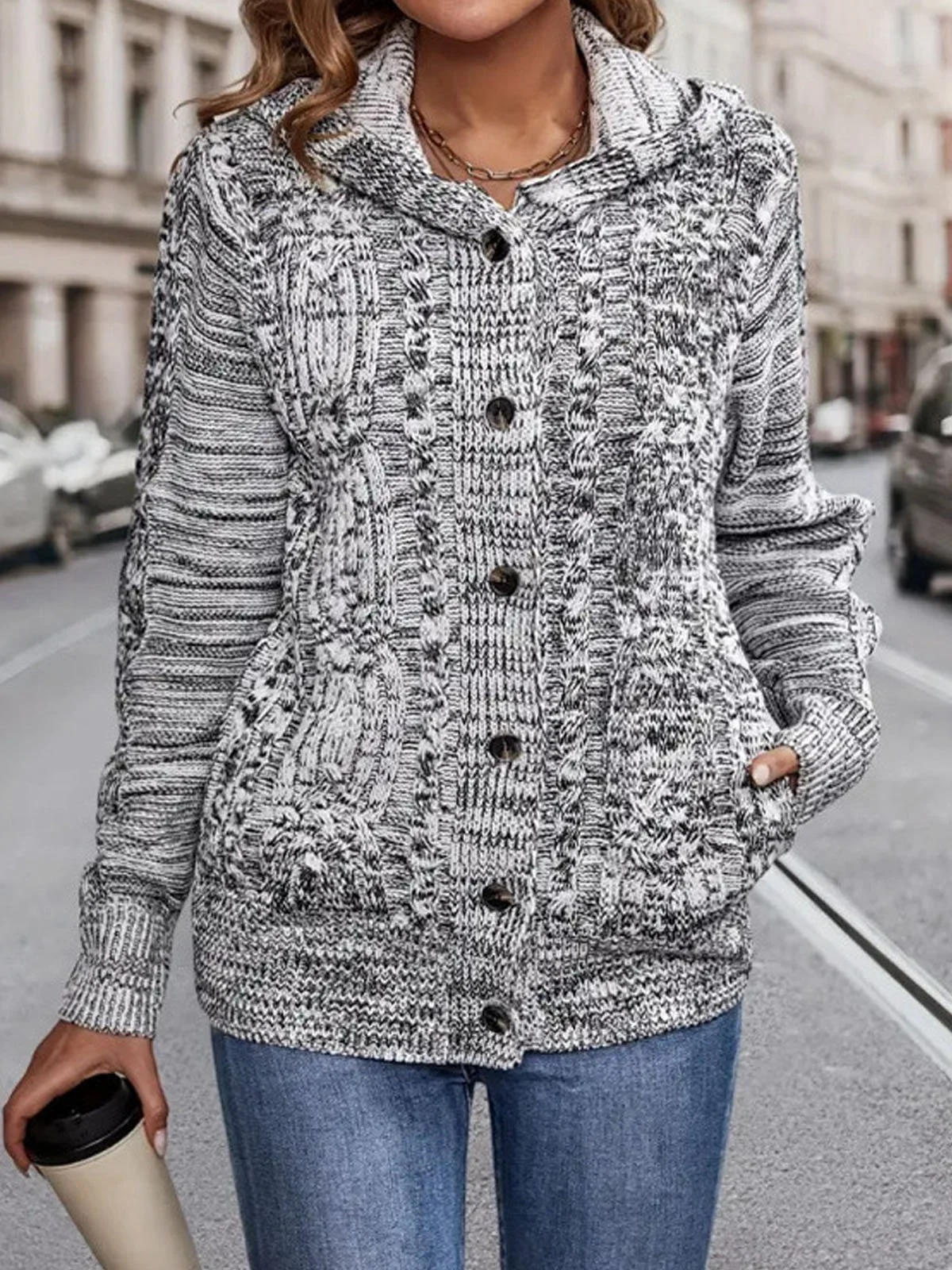 Casual Buckle Cardigan