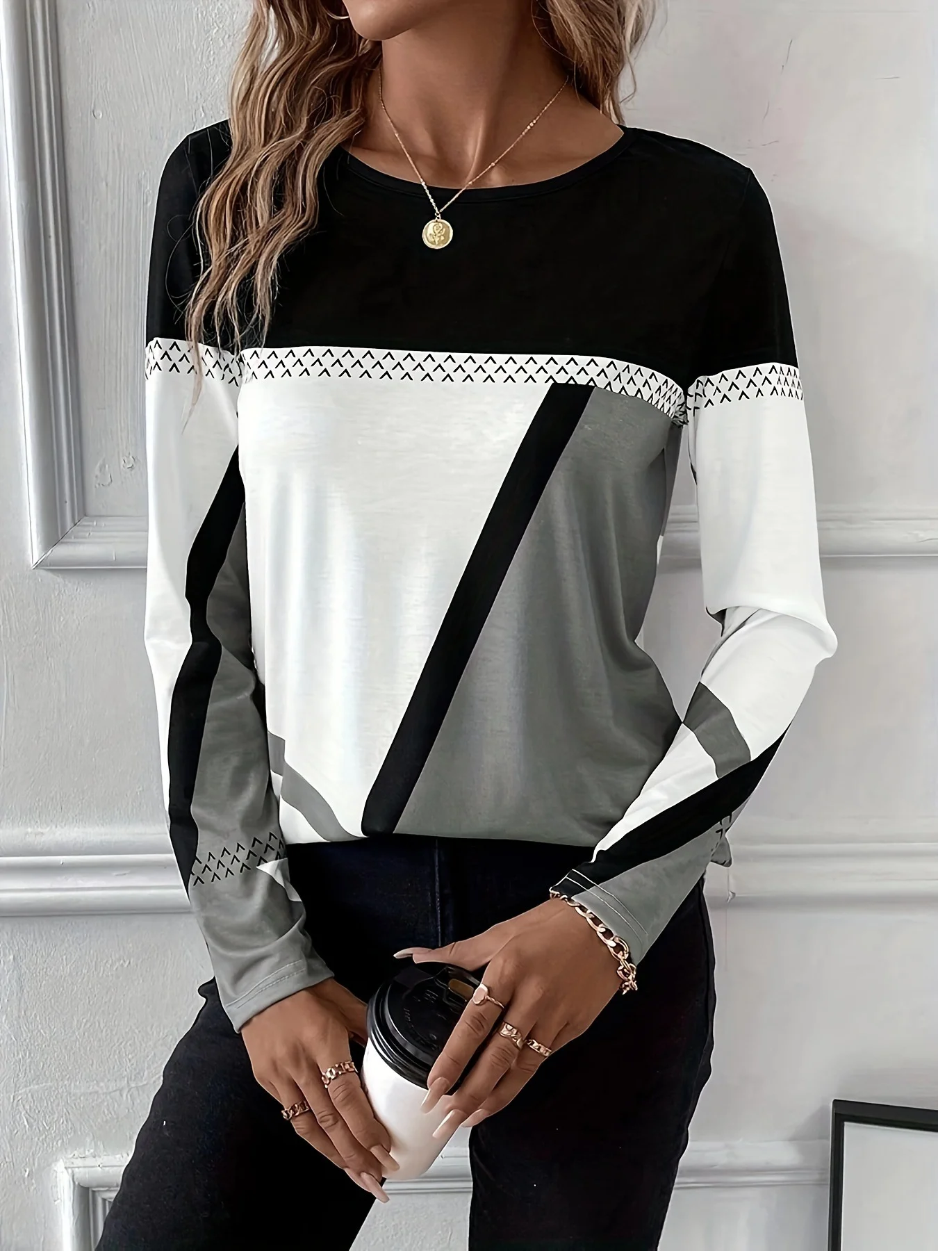 Crew Neck Casual Loose Blouse