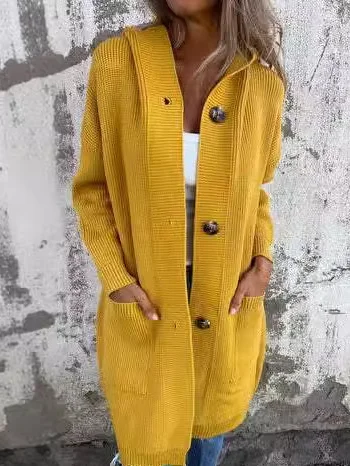 Casual Plain Wool/Knitting Cardigan