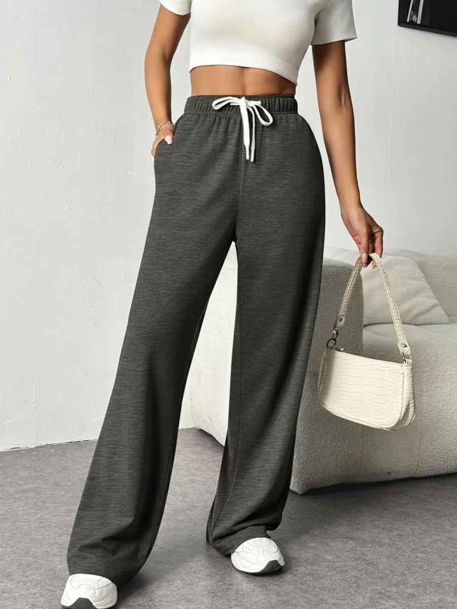 Loose Plain Casual Pants