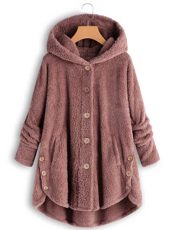 Hoodie Simple Loose Plain Teddy Jacket