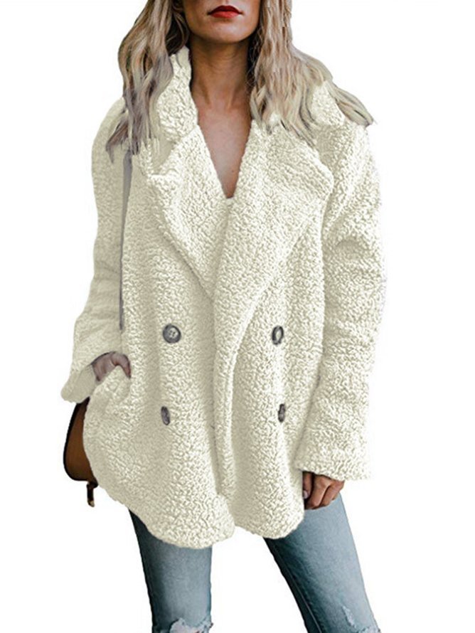 Khaki Buttoned Casual Quilted Coat