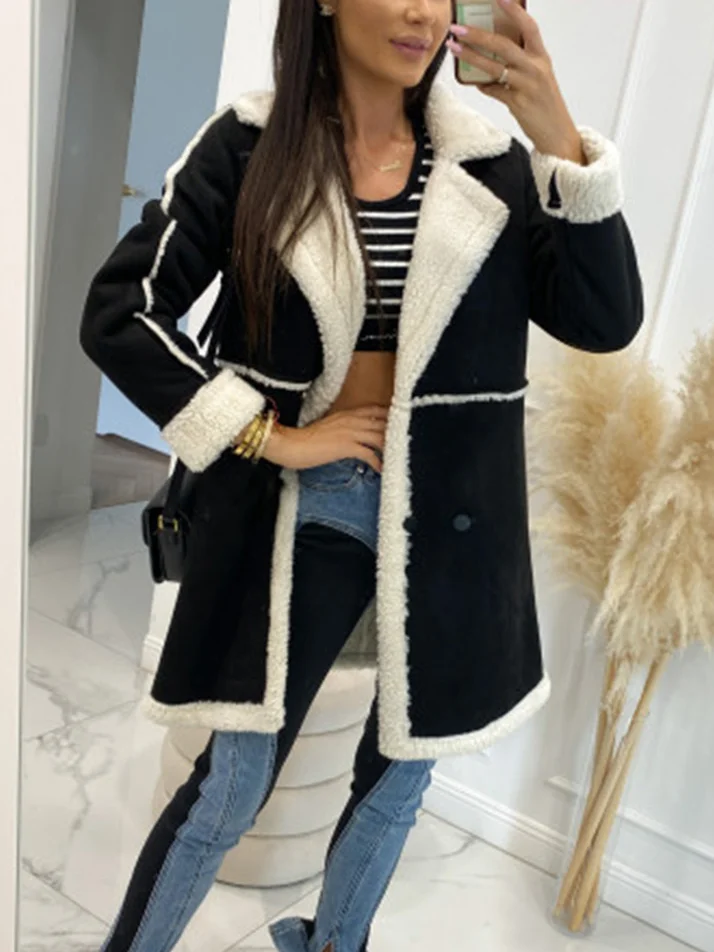 Casual Fluff/Granular Fleece Fabric Jacket