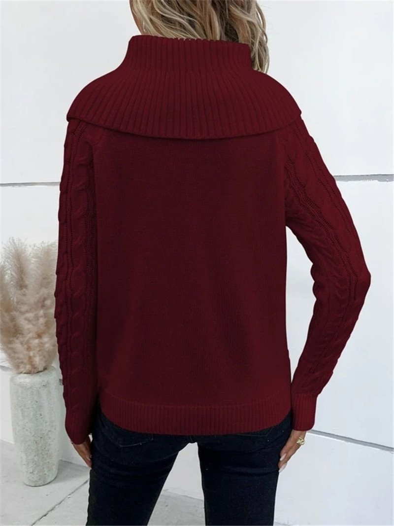 Turtleneck Casual Loose Yarn/Wool Yarn Sweater